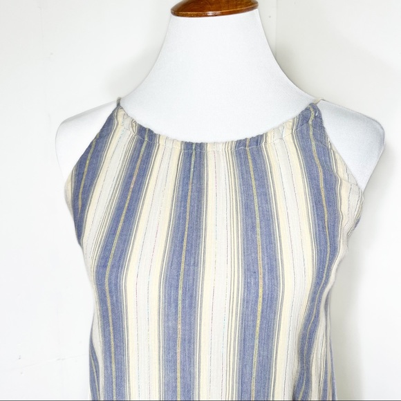 SOLD-Urban Outfitters Striped Chambray and Cream Midi Halter SunDress - Picture 9 of 15